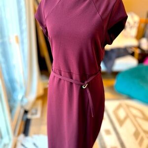 EXPRESS belted seamed sheath dress-midi. Perfect for parties, office or weddings